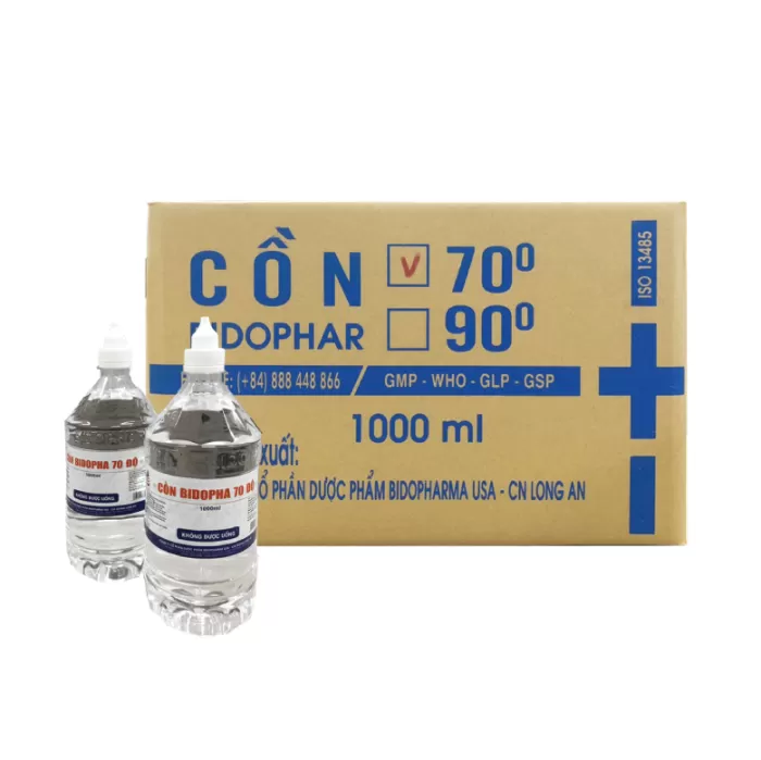 Cồn 70 Độ Bidopha 1000ml Thùng 15 Chai